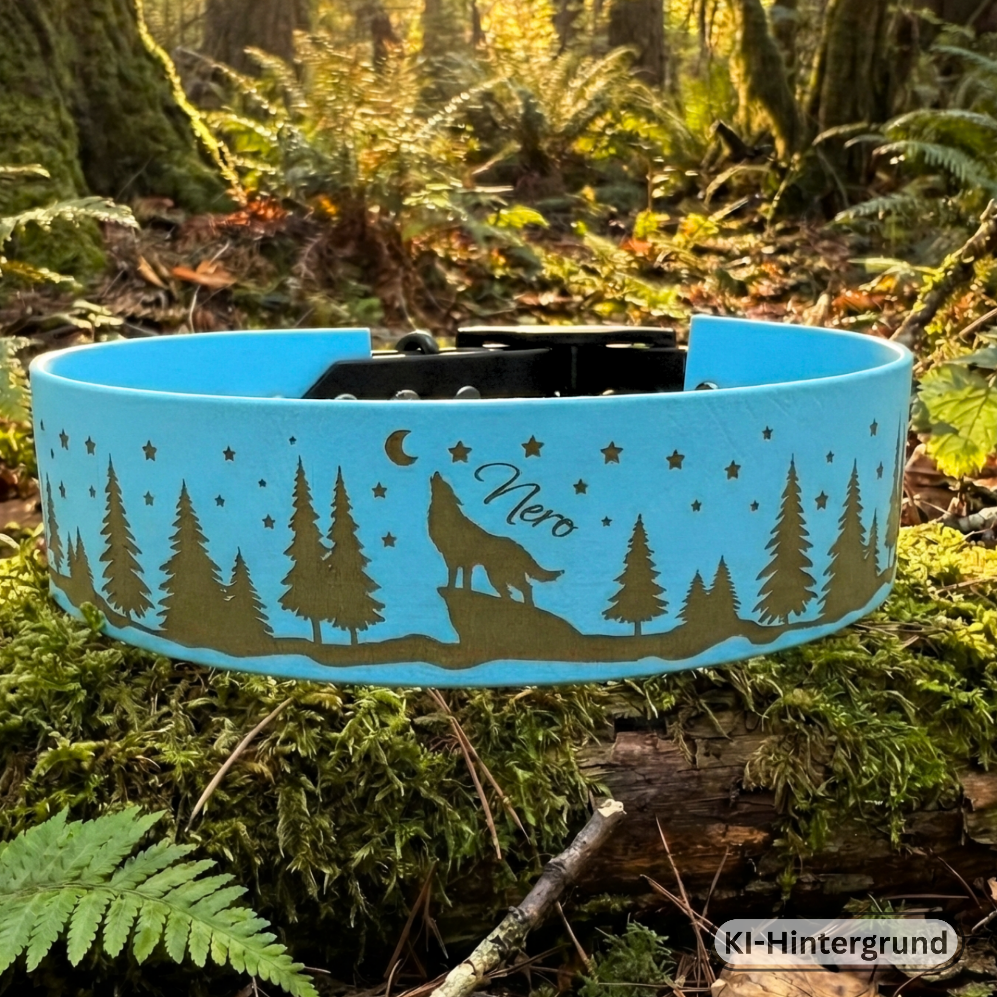 Graviertes Halsband - Wildnis 38mm