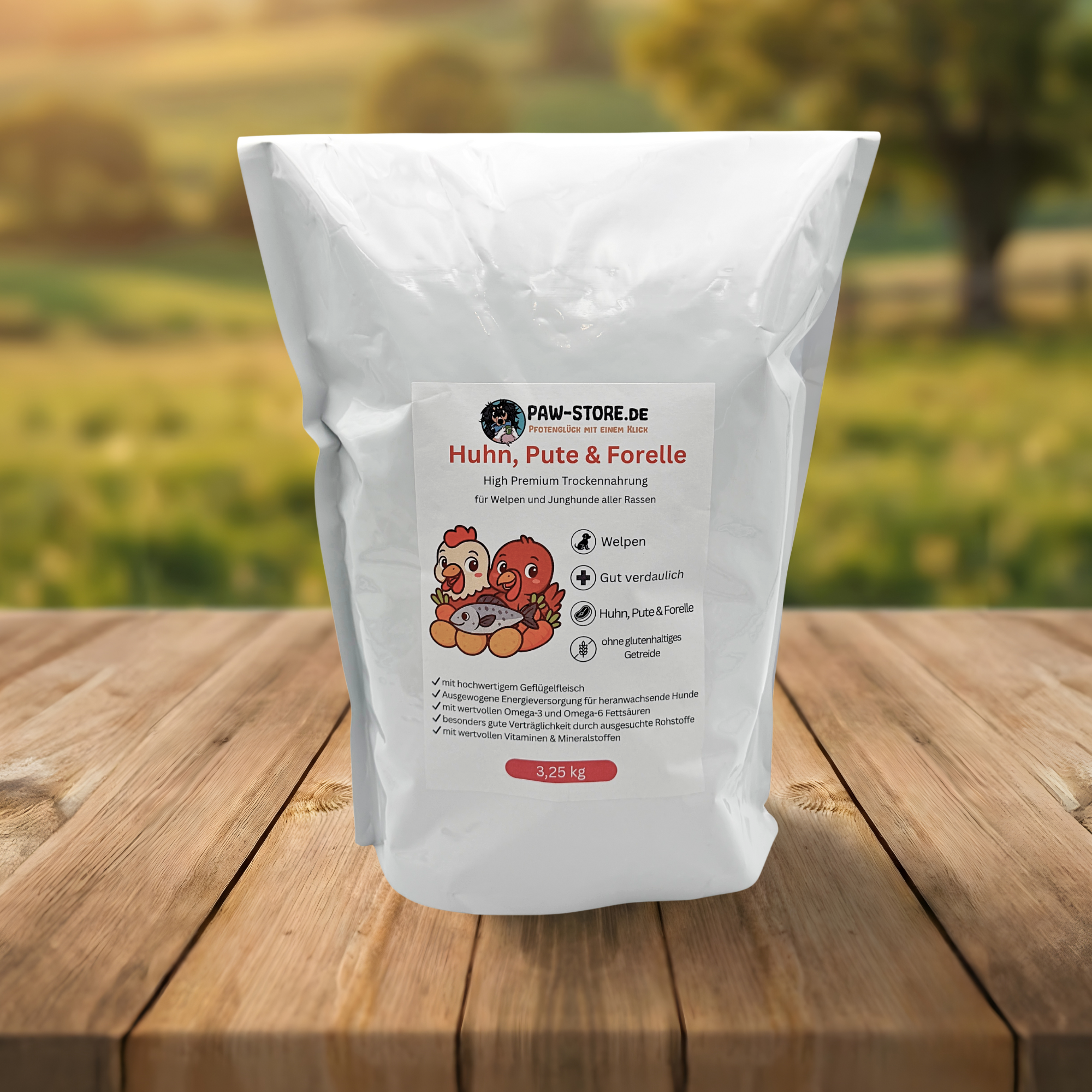 Trockenfutter Huhn, Pute & Forelle (Junior)