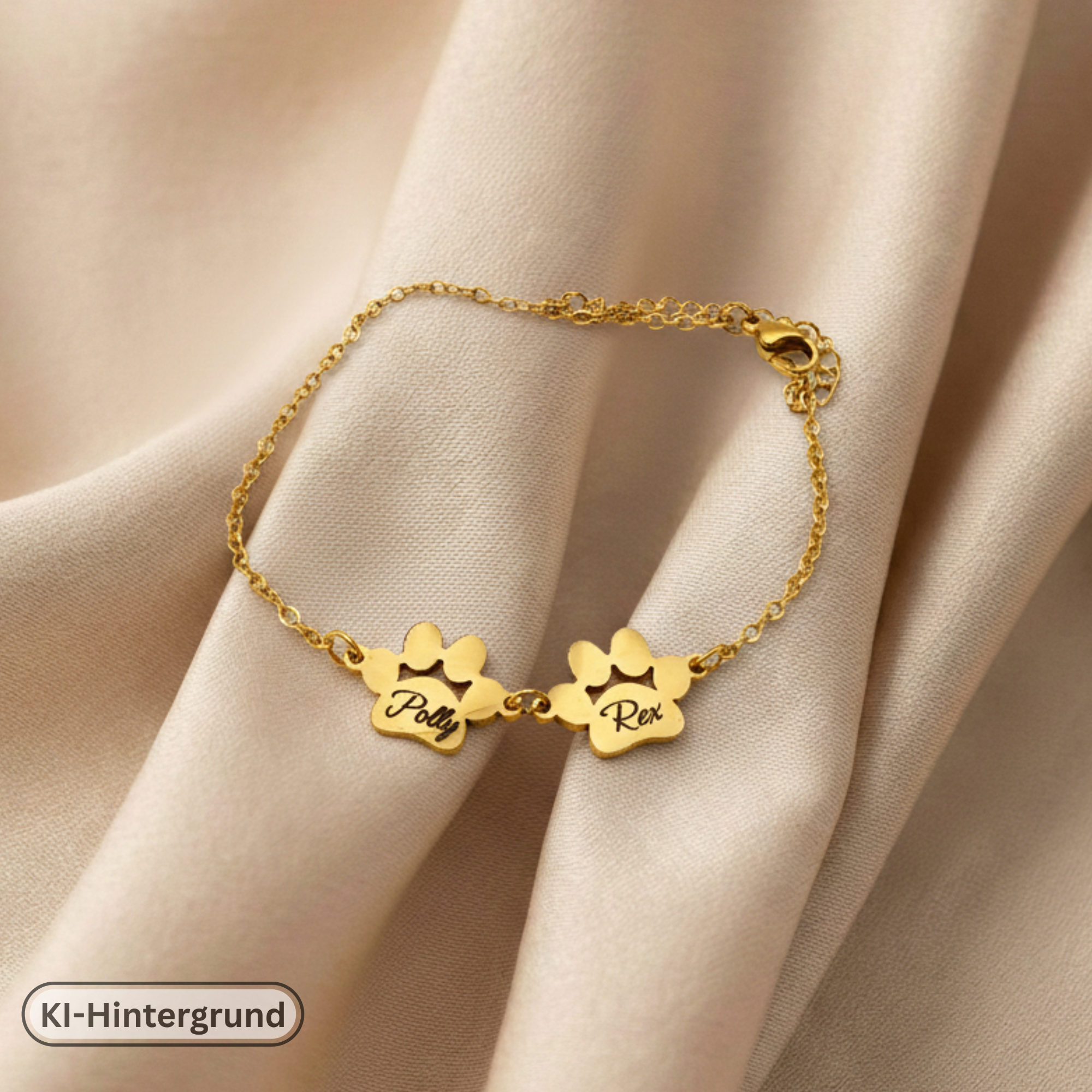 Paw Print Bracelet Stainless Steel with Engraving