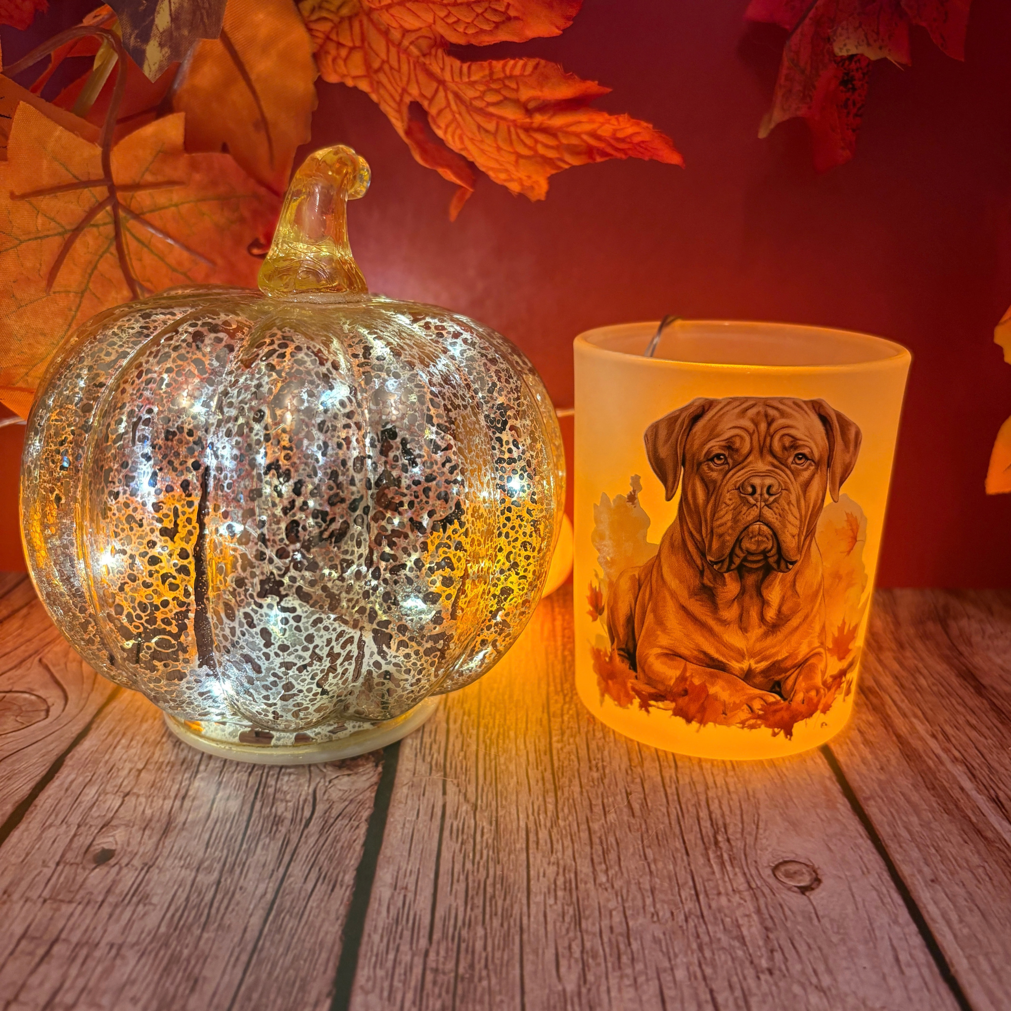 Frosted Glass Tealight Holder "Autumn & Halloween Edition" 
