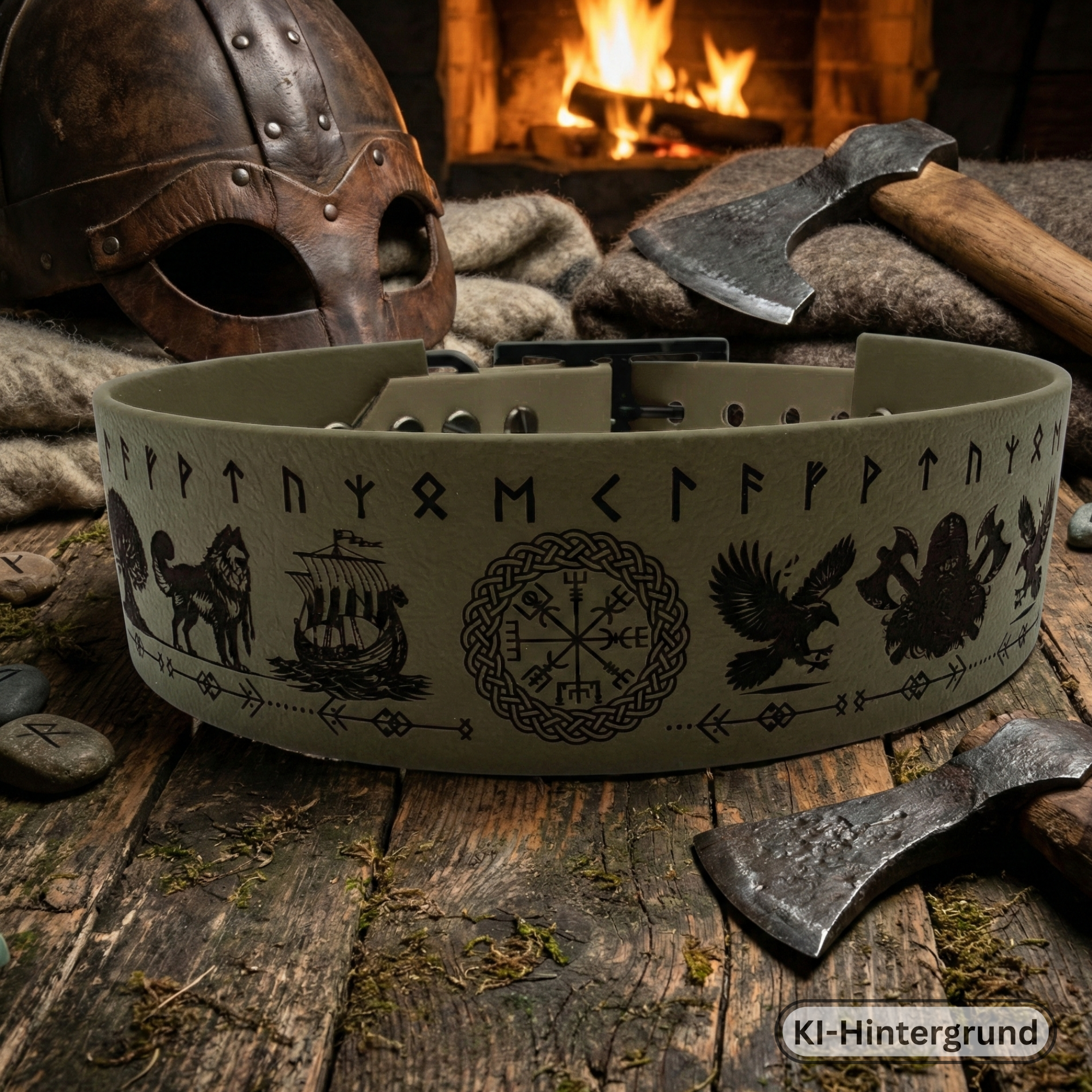 Graviertes Halsband - Nordisch 38mm