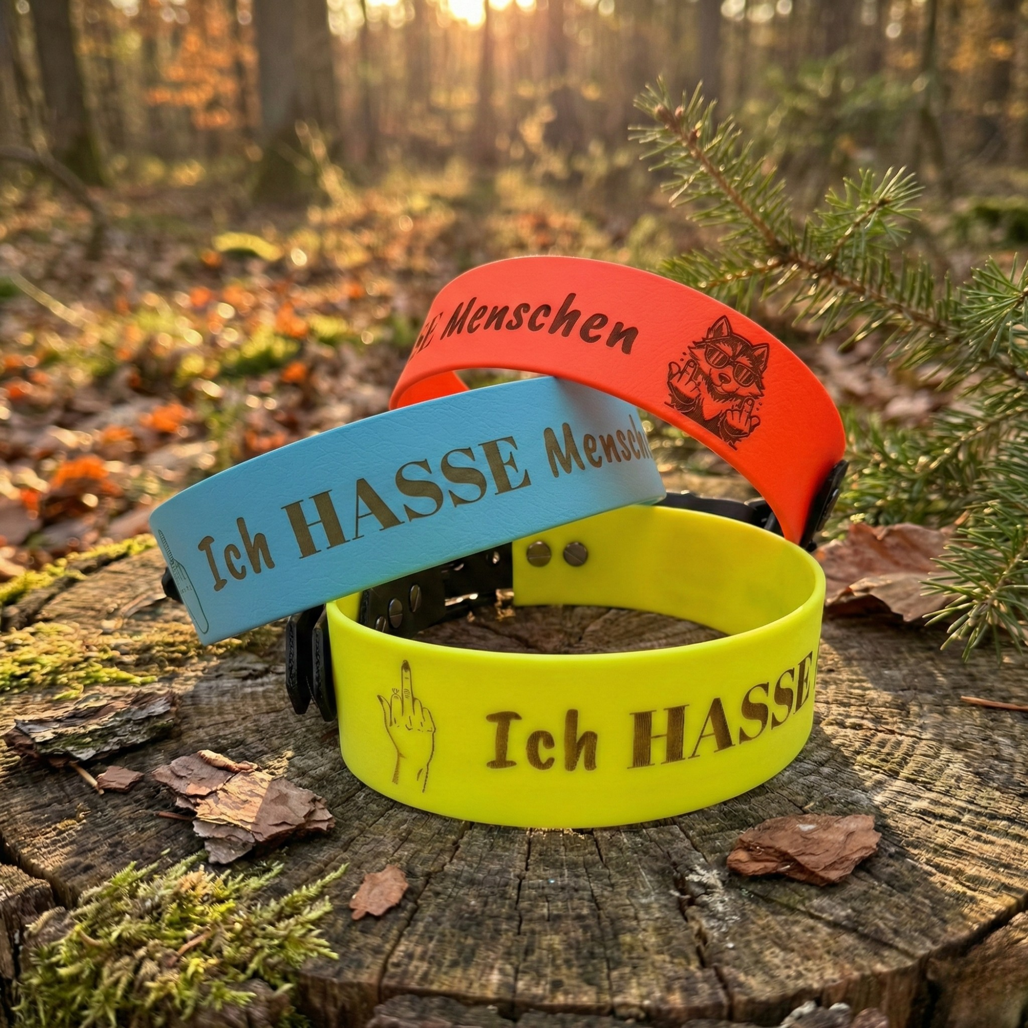 Graviertes Halsband - Ich hasse Menschen 38mm