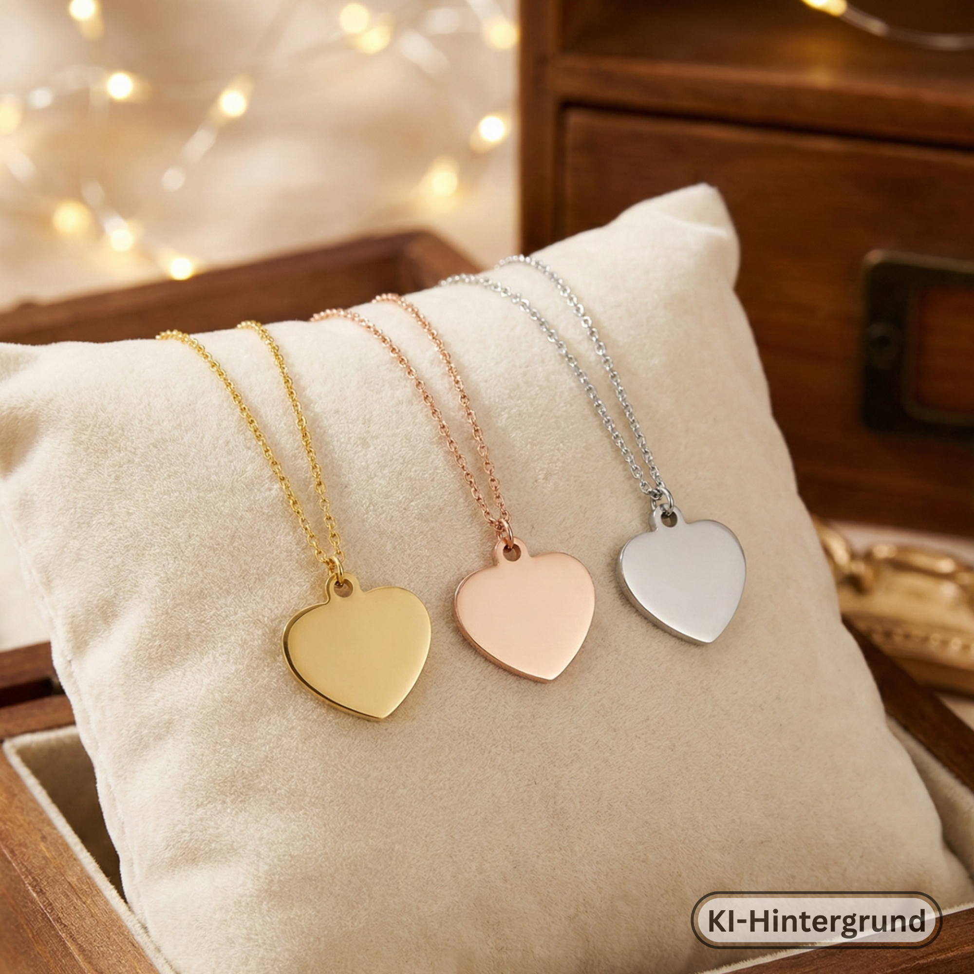 Heart Necklace Stainless Steel with Engraving