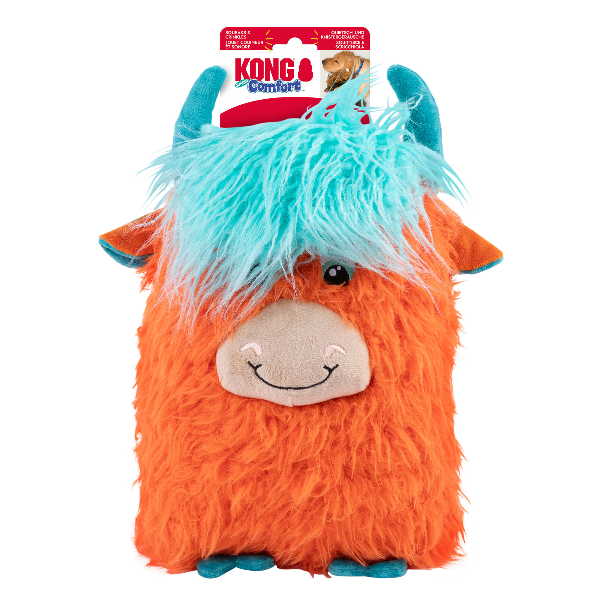 KONG Comfort Jumbo Highland Cow Assorted XL verschiedene Farben
