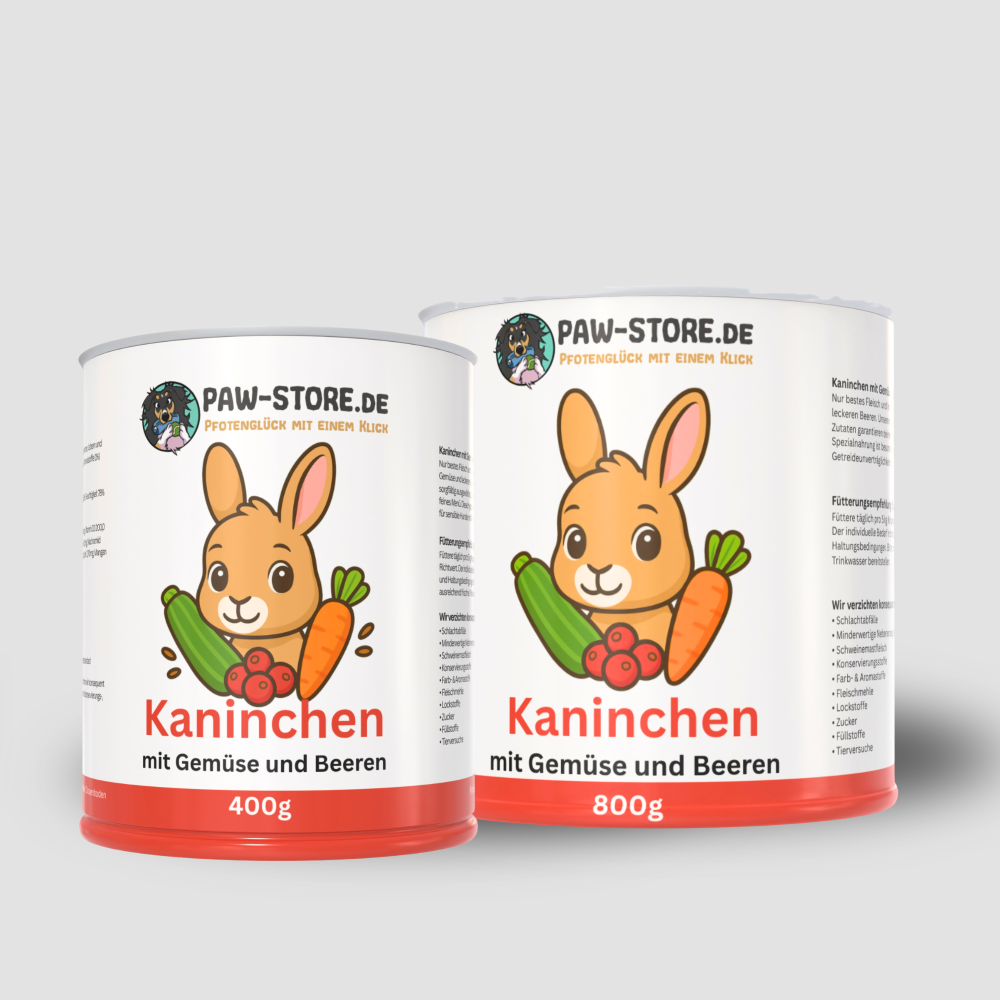 Kaninchen mit Gemüse und Beeren