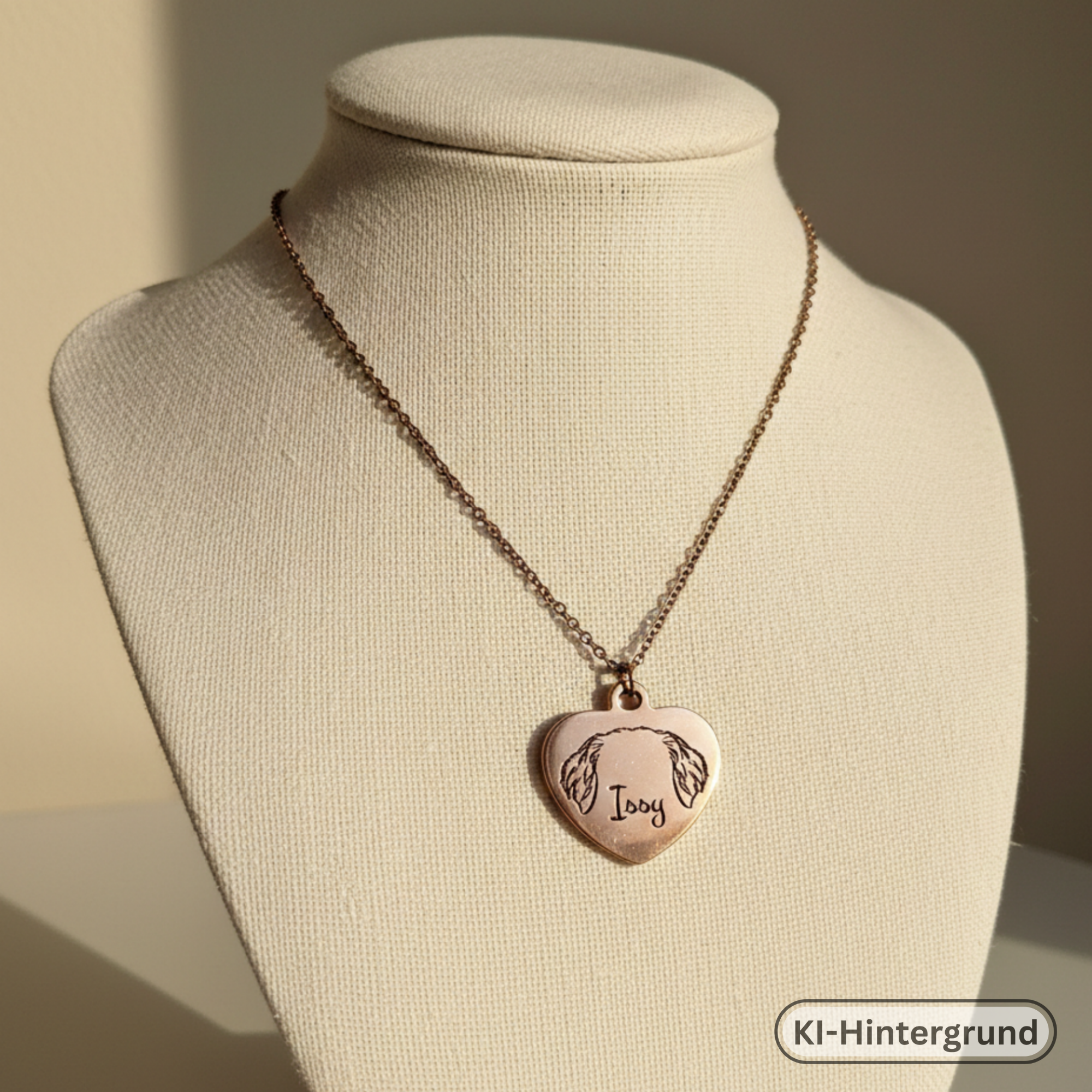 Heart Necklace Stainless Steel with Engraving