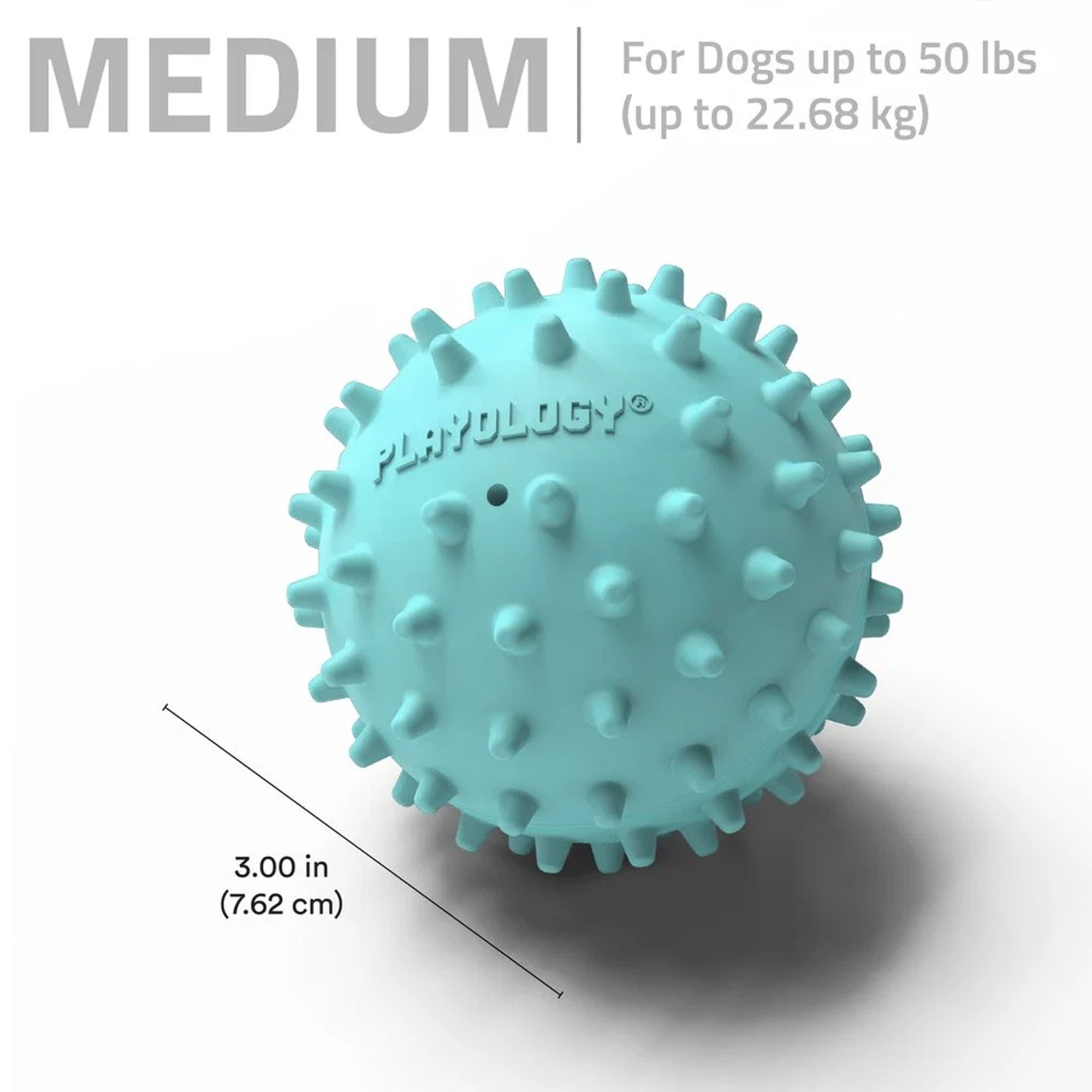 Playology Spikey Squeaky Chew Ball Medium – Erdnussbutter 