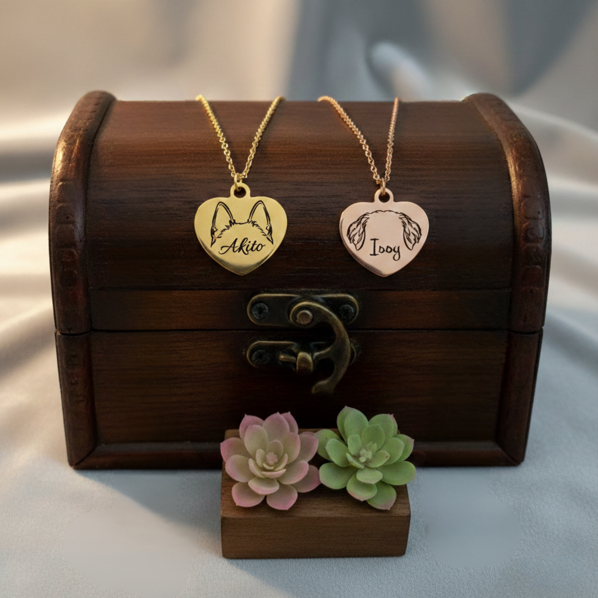 Herz Halskette Edelstahl mit Gravur 