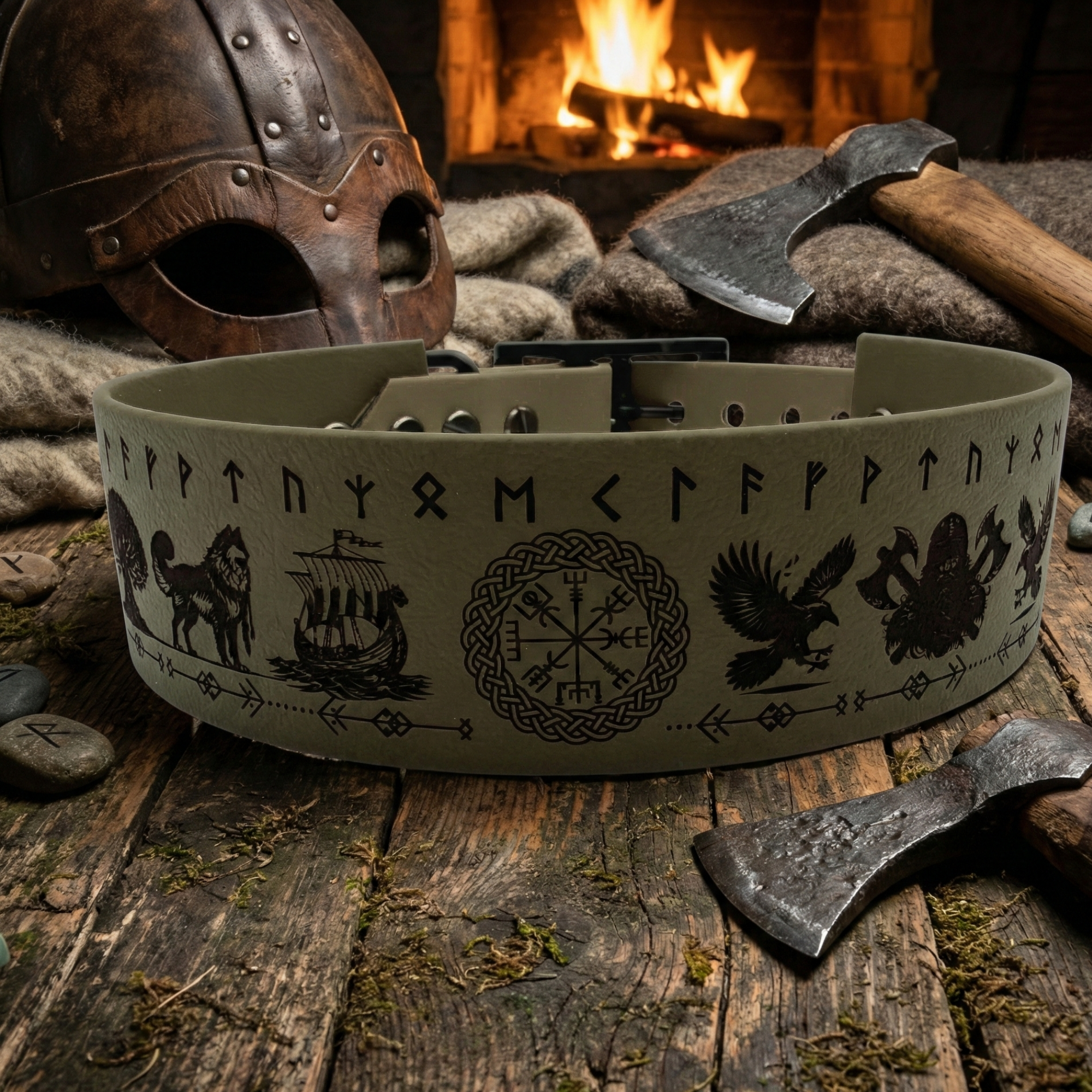 Graviertes Halsband - Nordisch 38mm