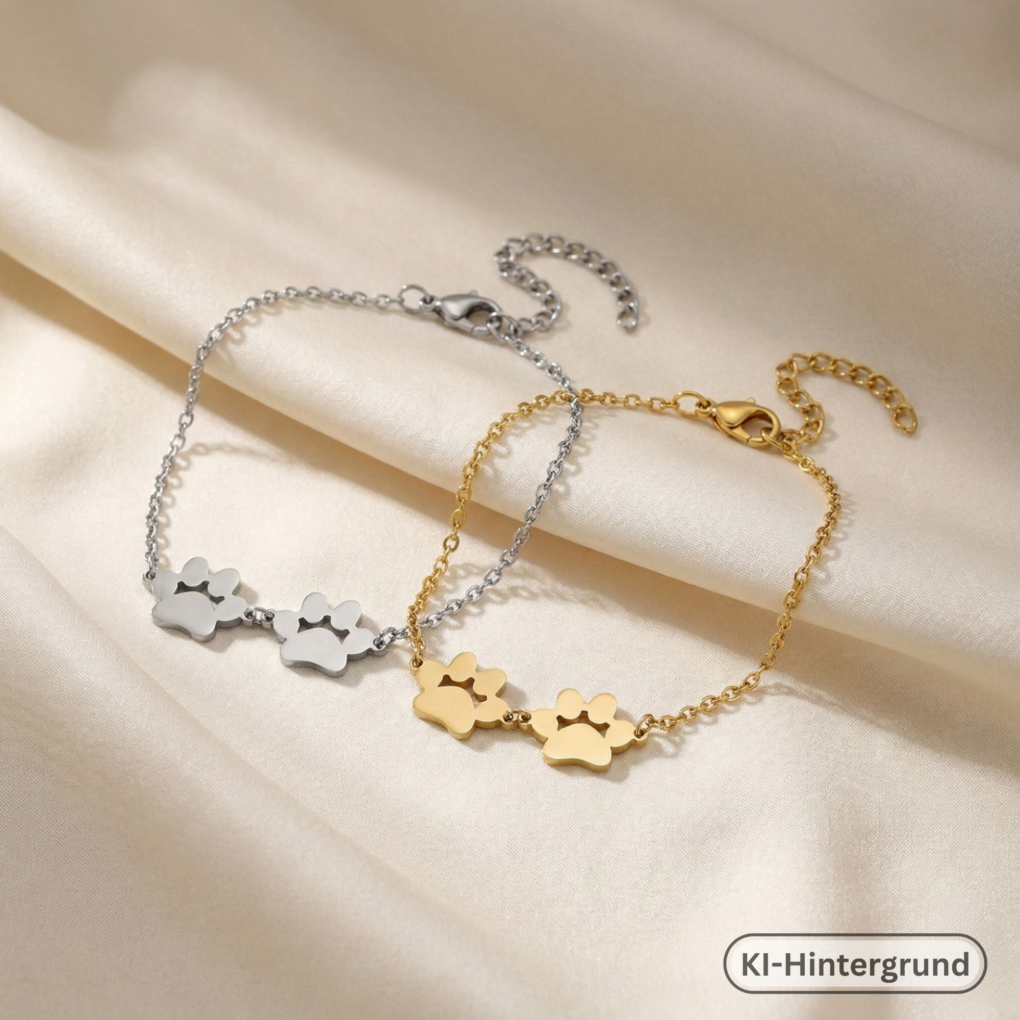 Paw Print Bracelet Stainless Steel with Engraving