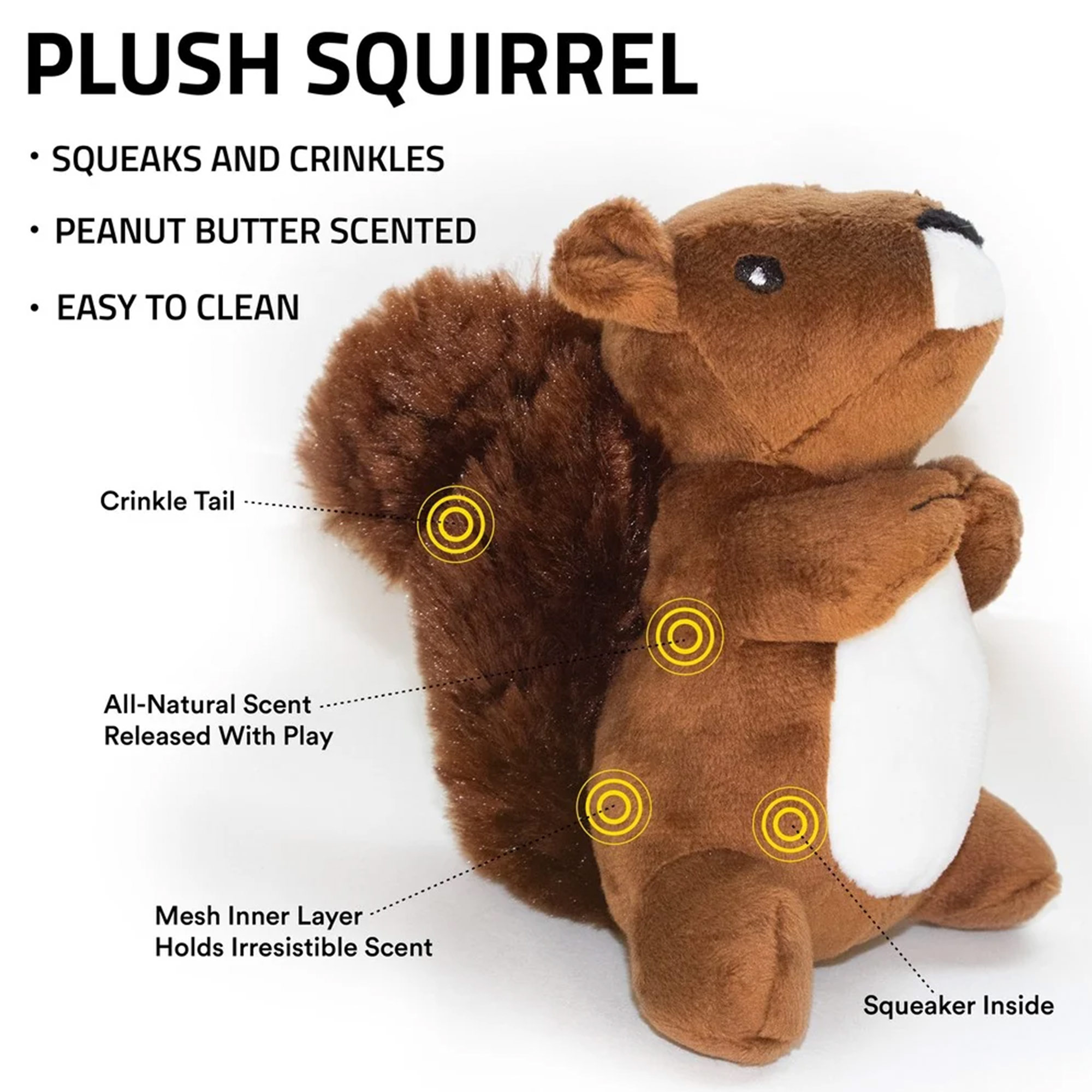 🐿️ Playology Plüsch Eichhörnchen – Erdnussbutter (Klein)