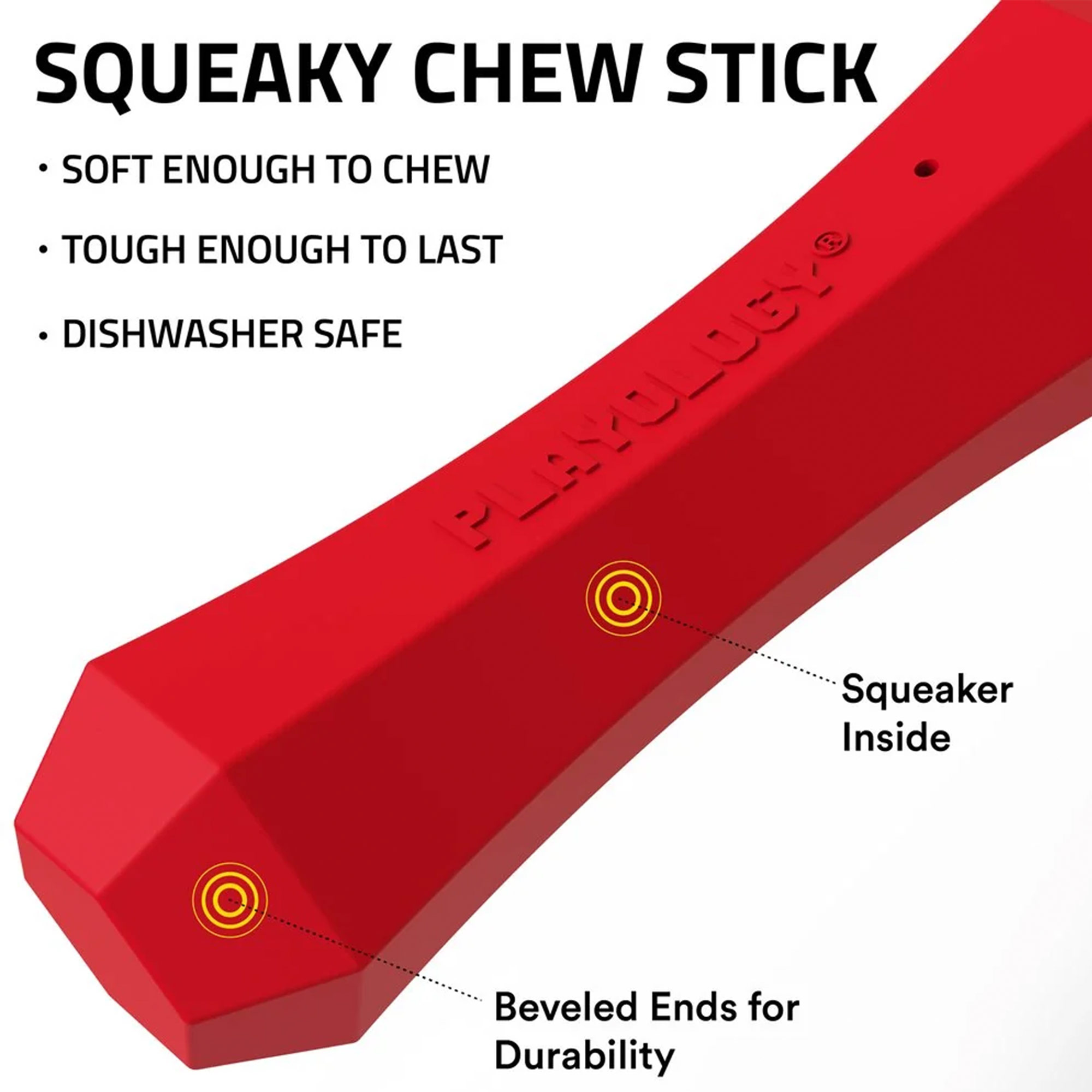 Playology Squeaky Chew Stick Huhn oder Rind