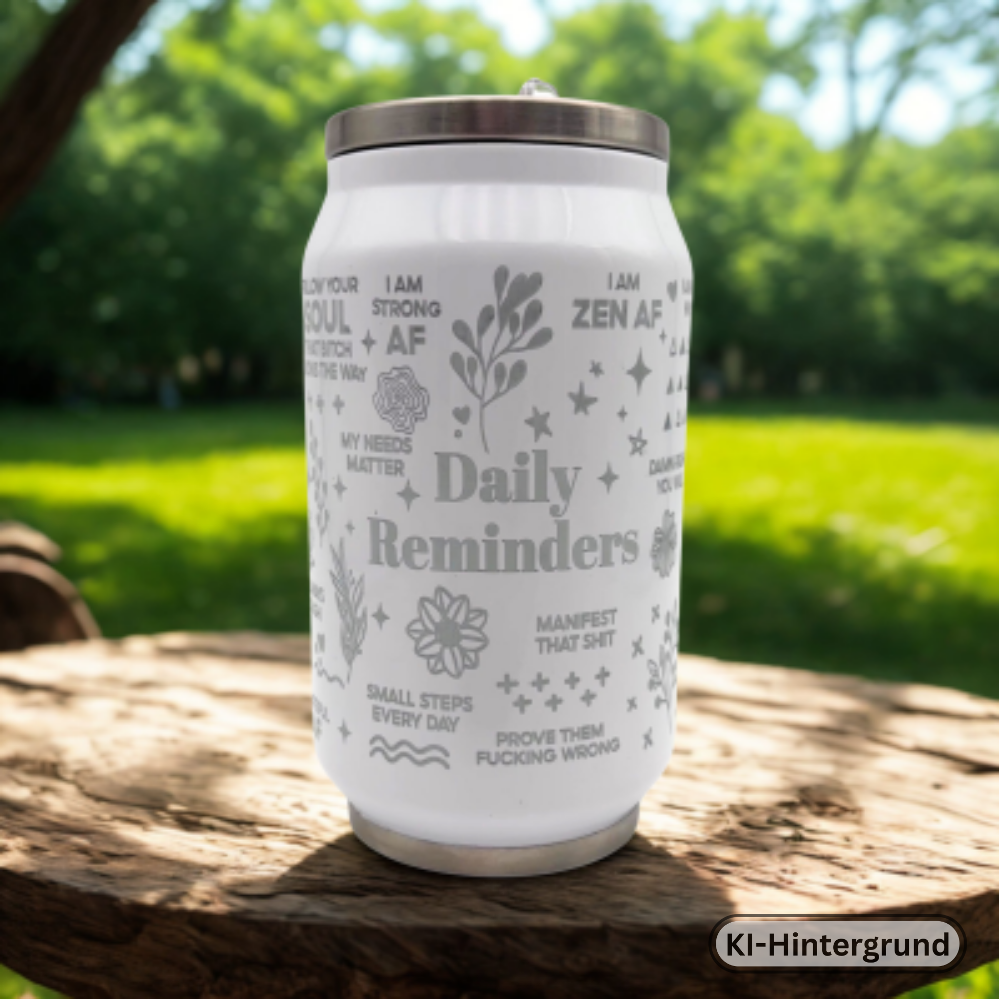 Custom Full-Wrap Engraved Stainless Steel Tumbler (250ml)