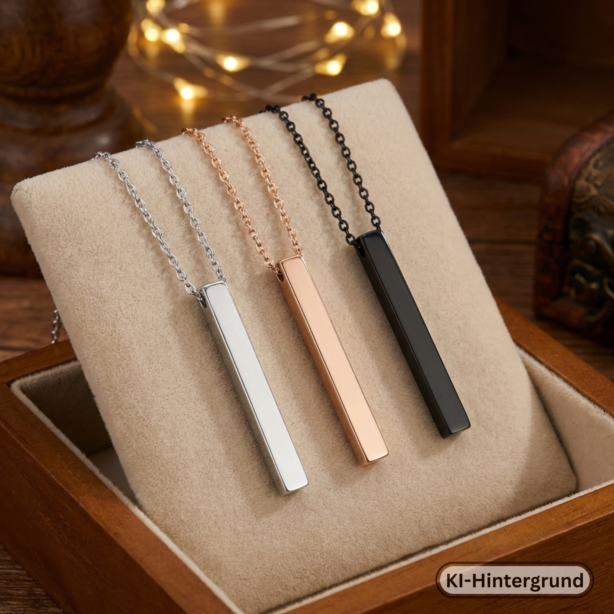 Bar Necklace Stainless Steel with Engraving