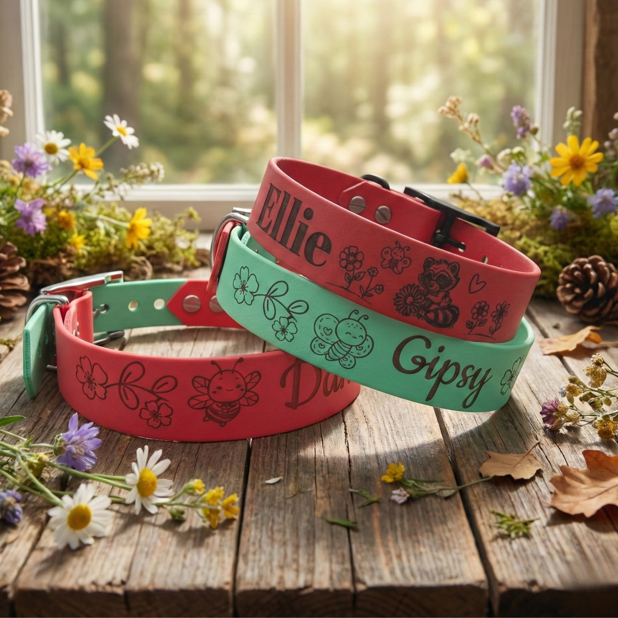 Graviertes Halsband 25mm verschiedene Motive