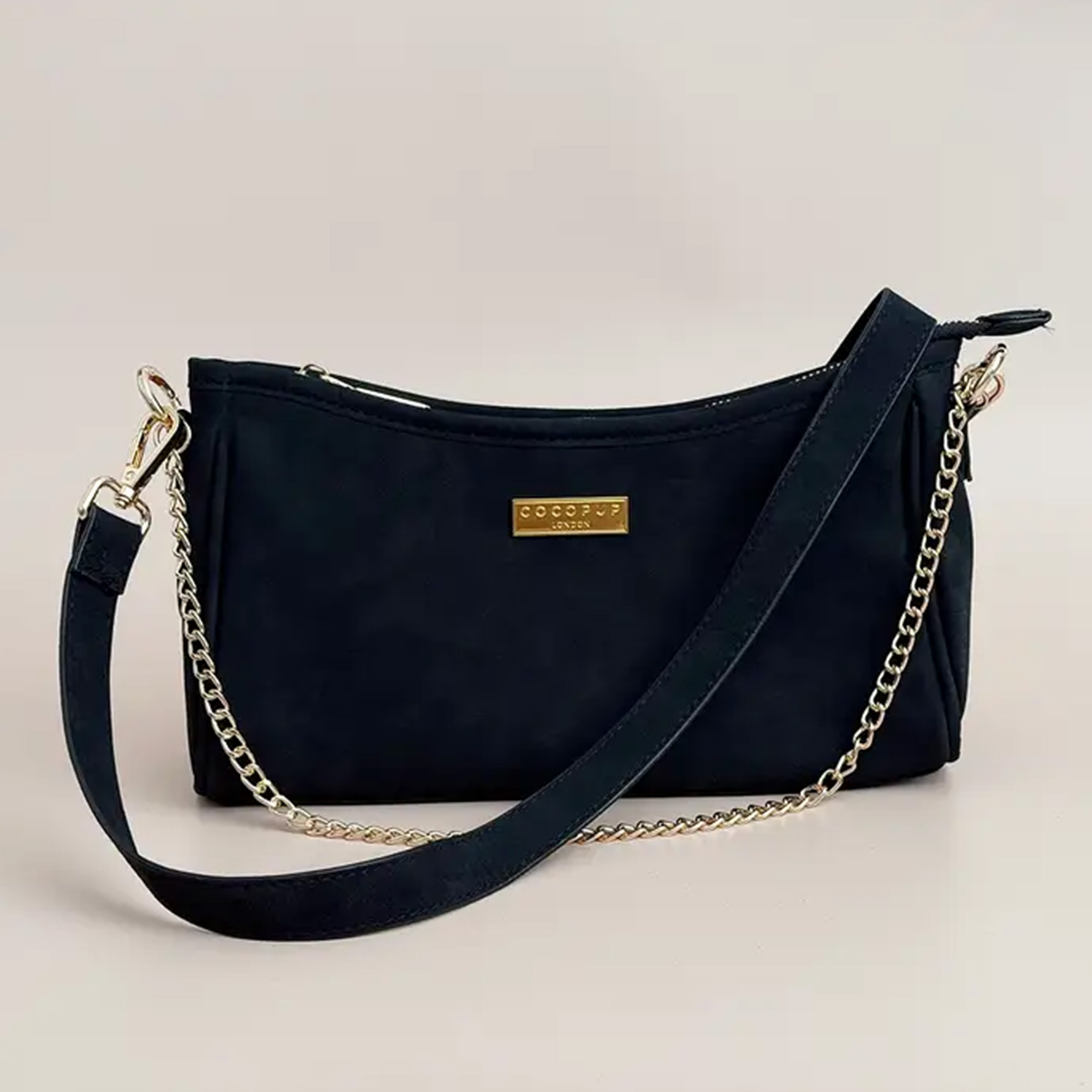 Gassi Tasche Wildlederoptik inkl. Riemen Schwarz