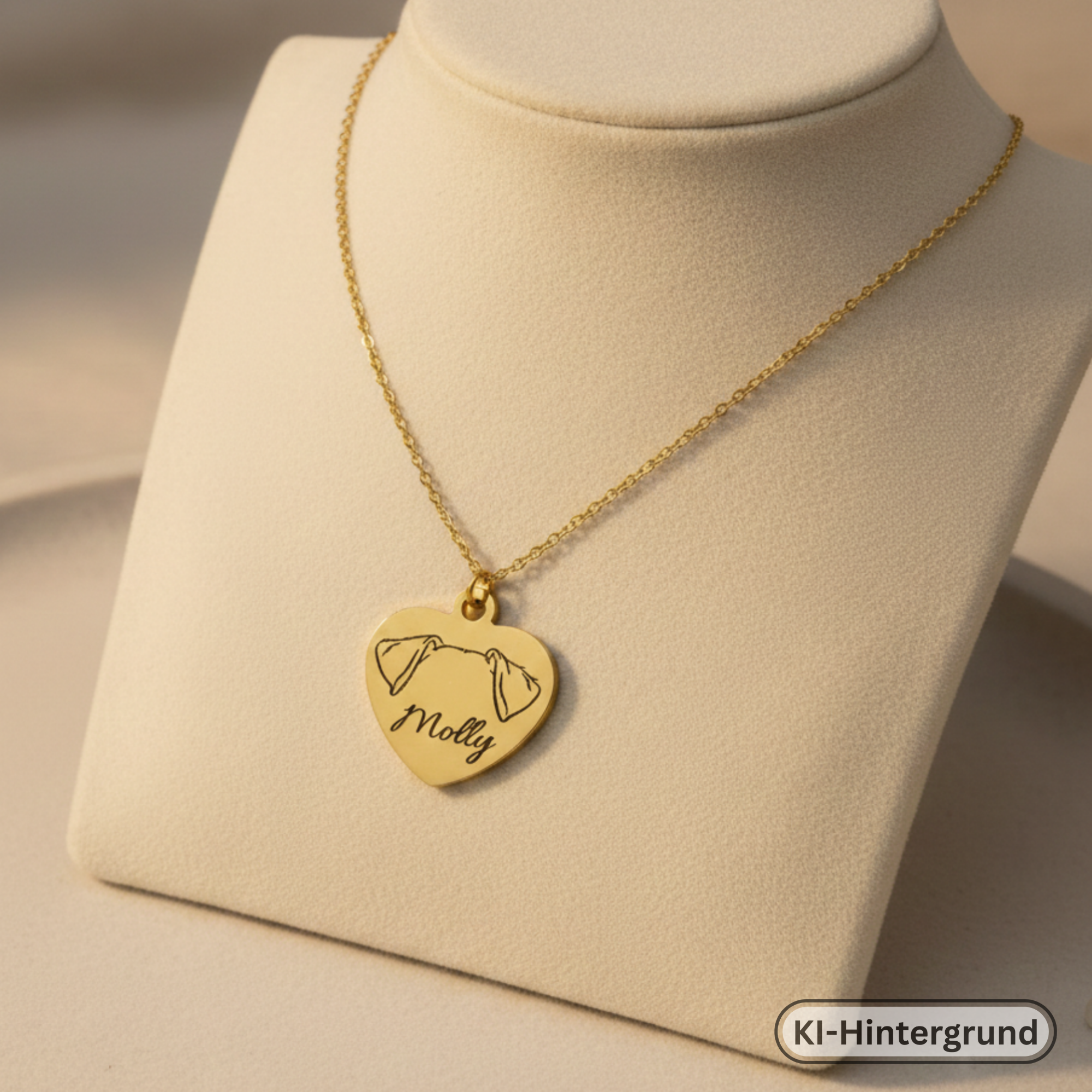 Heart Necklace Stainless Steel with Engraving