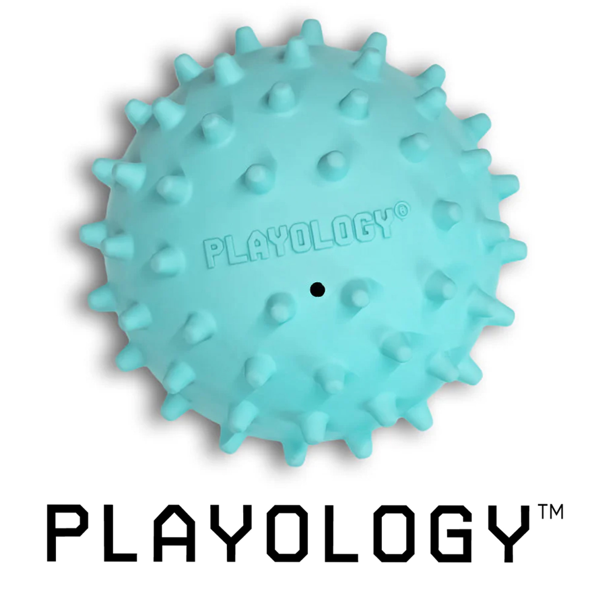 Playology Spikey Squeaky Chew Ball Medium – Erdnussbutter 