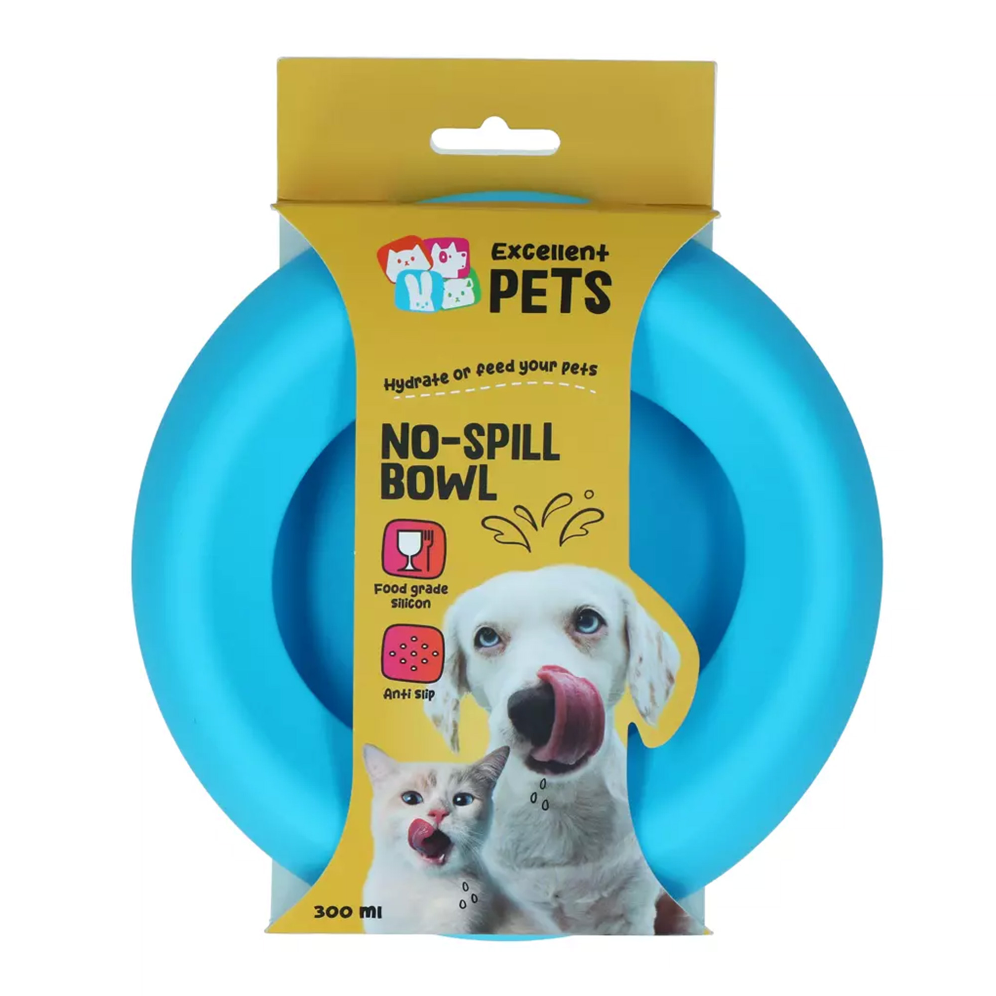 Excellent Pets No-Spill Bowl 300ml verschiedene Farben
