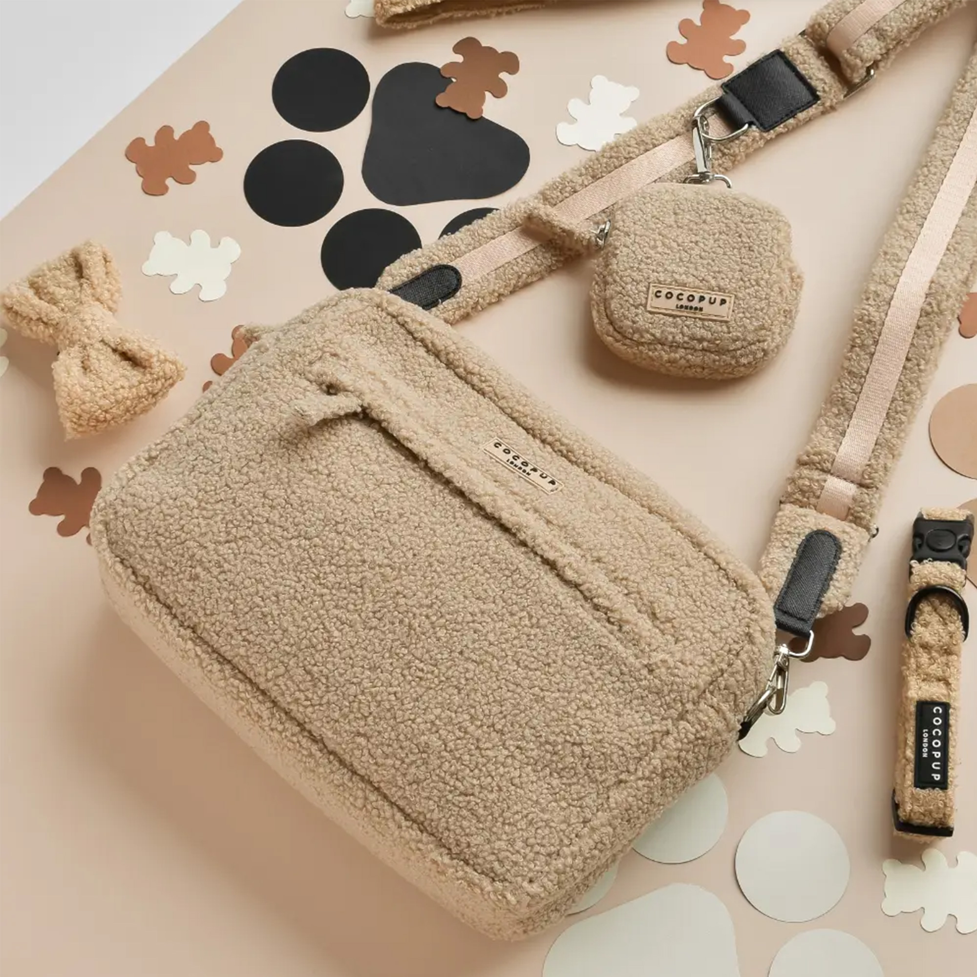 Große Gassi Tasche Teddy Creme ohne Riemen