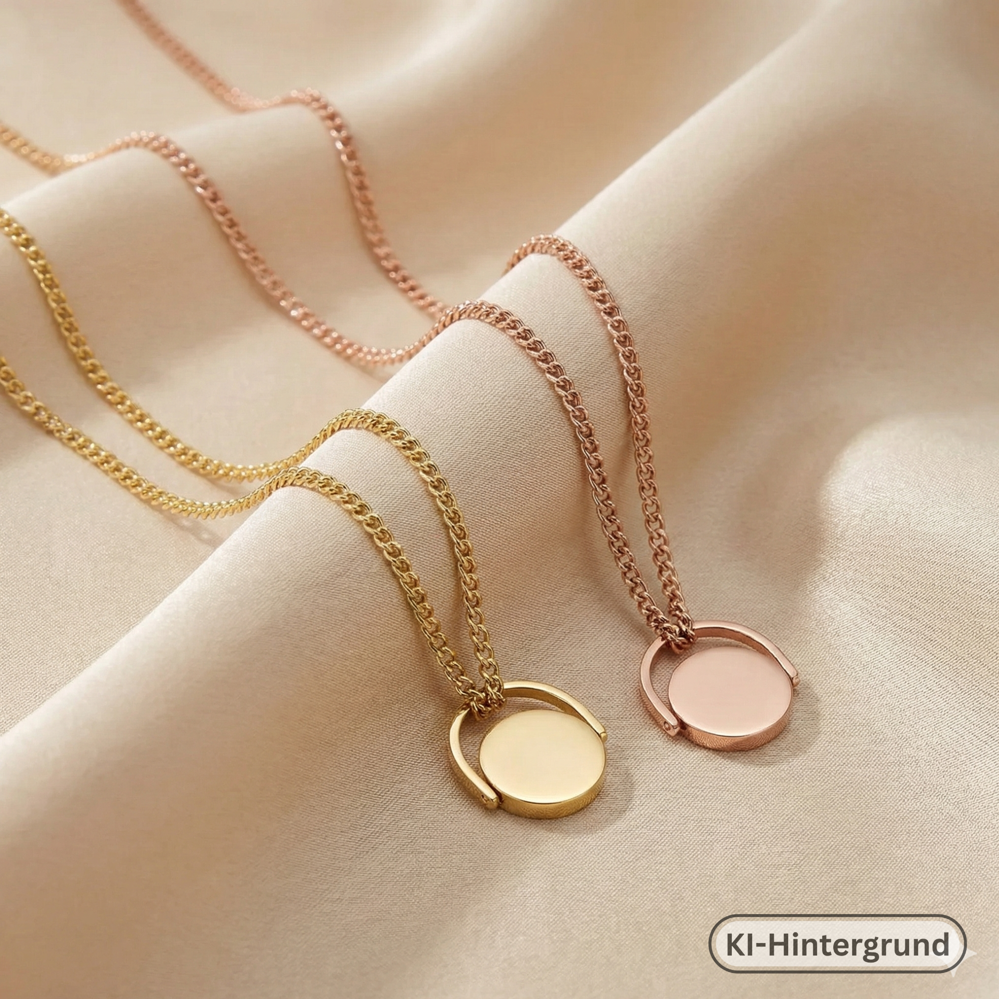 Round Spinner Necklace Stainless Steel with Engraving