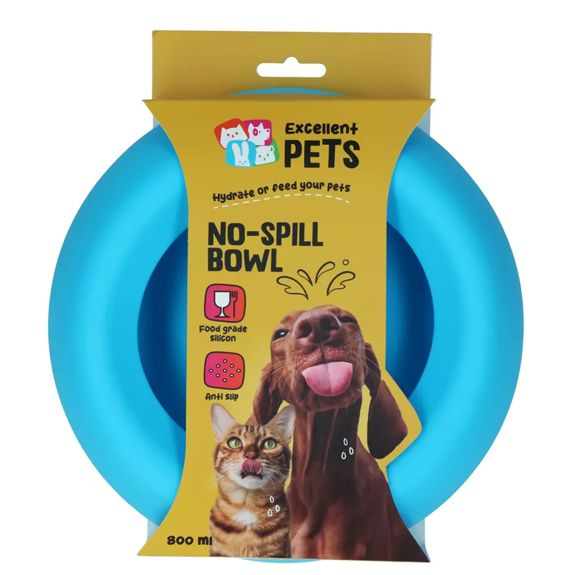 Excellent Pets No-Spill Bowl 800ml verschiedene Farben 