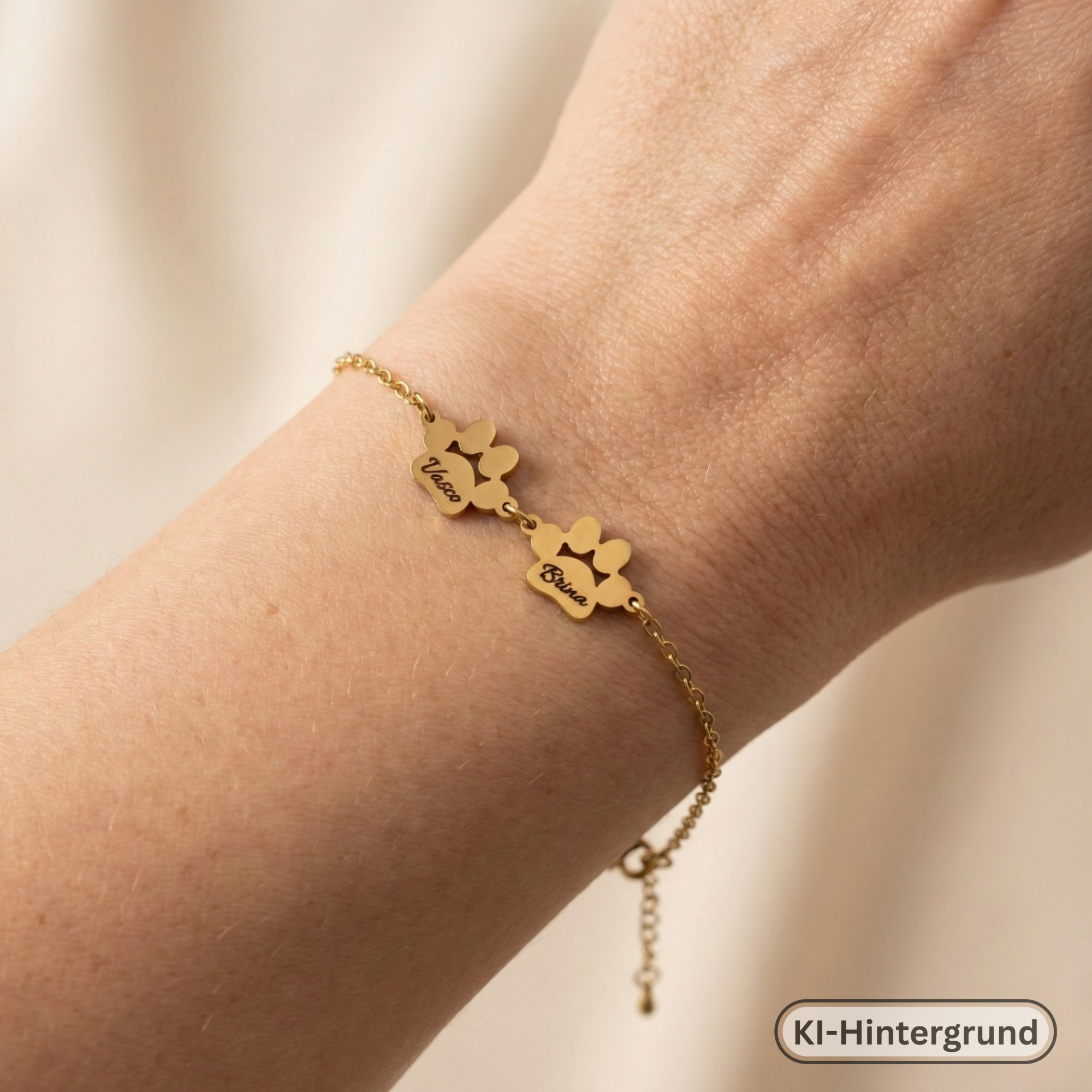 Paw Print Bracelet Stainless Steel with Engraving