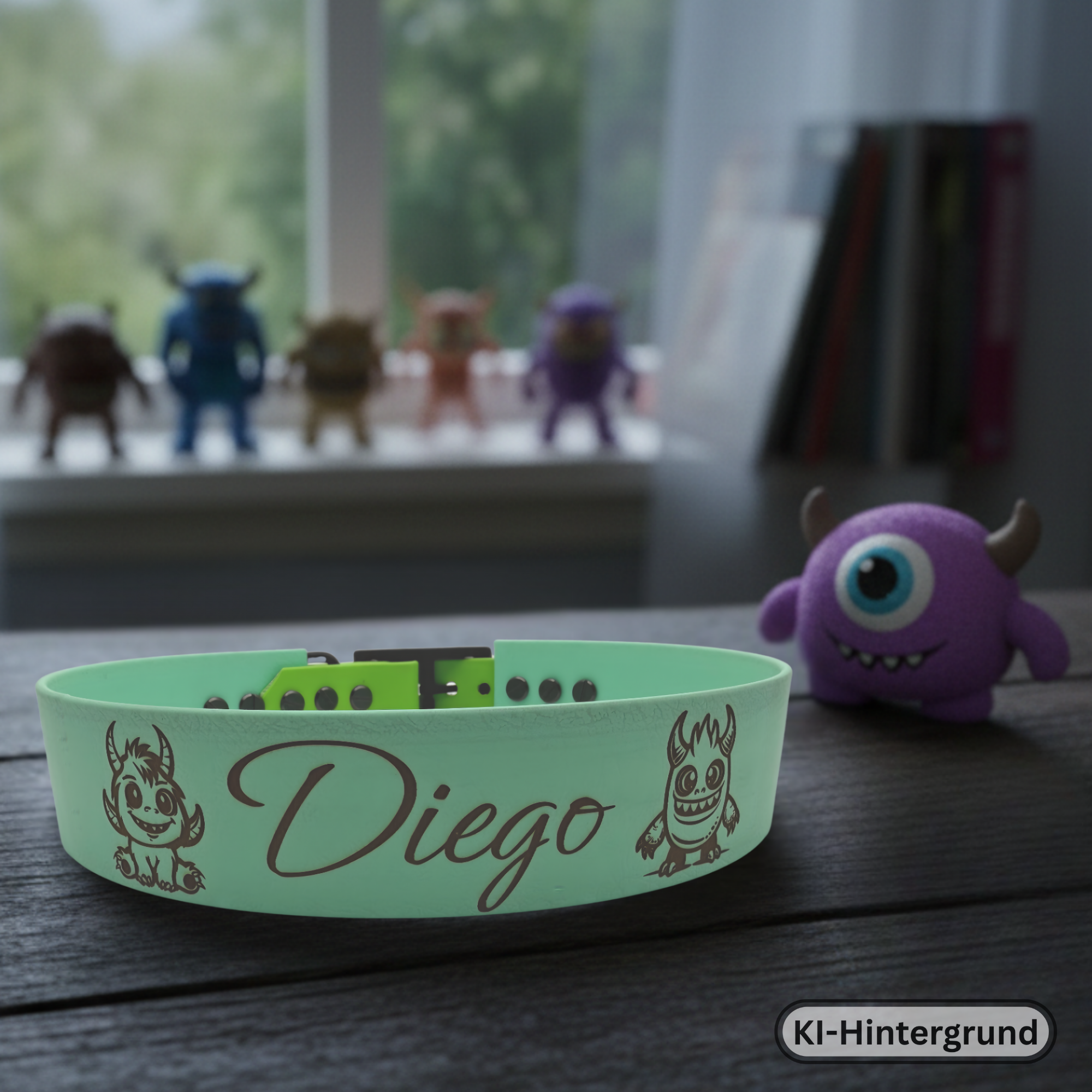 Custom Laser-Engraved Biothane Collar - Dinos & Dragons Edition (38mm)