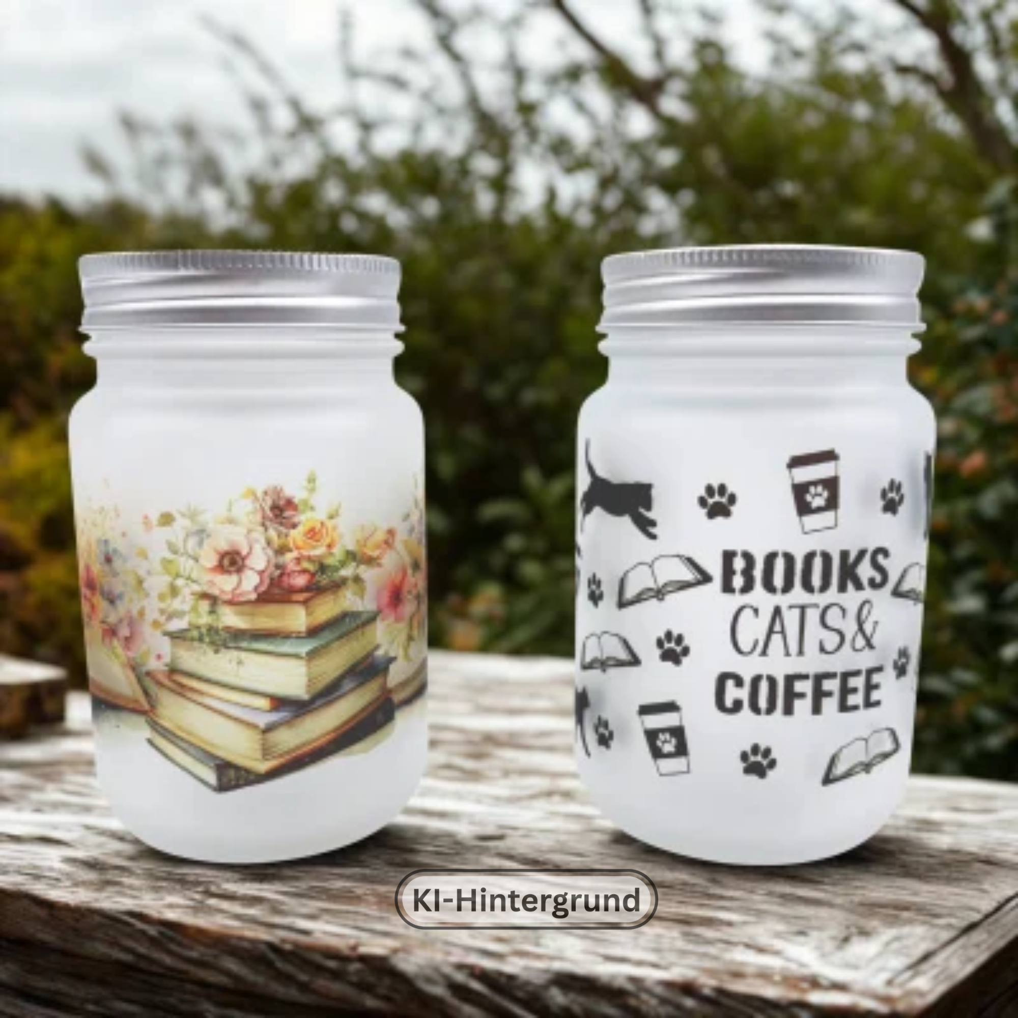 Custom Reading & Book Lover Frosted Mason Jar Mug with Straw