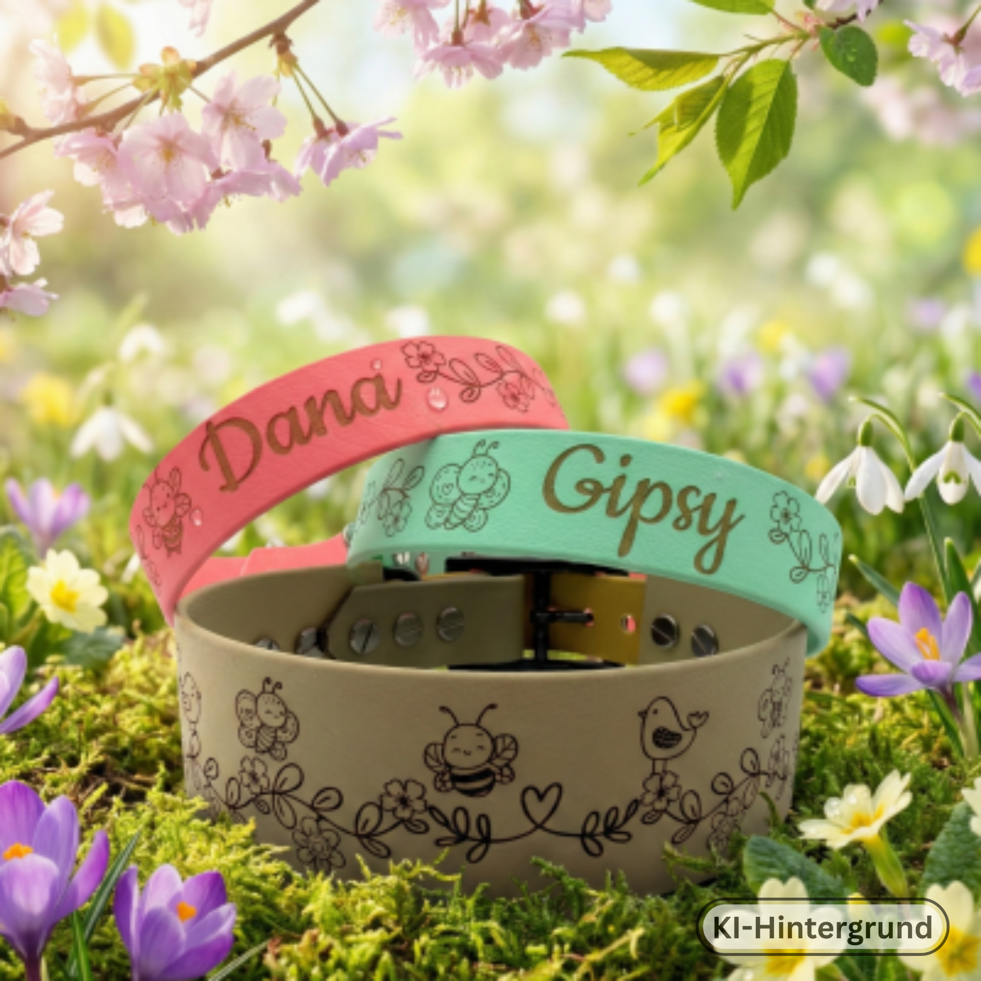 Gravierte Saison Halsband 38mm