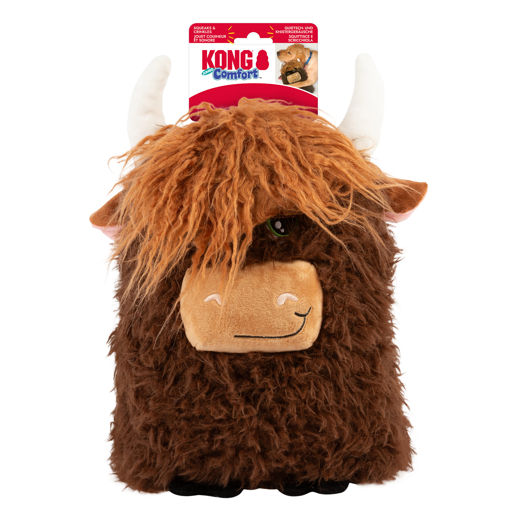 KONG Comfort Jumbo Highland Cow Assorted XL verschiedene Farben