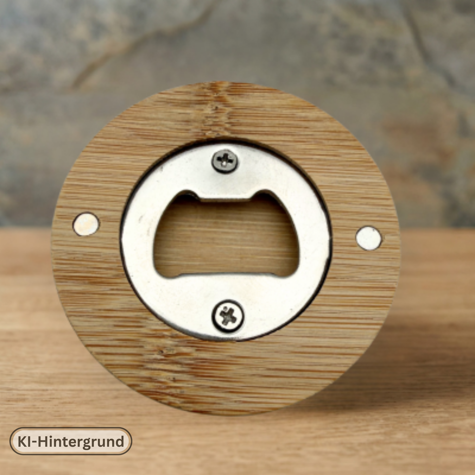 Custom Laser-Engraved Bamboo Magnetic Bottle Opener