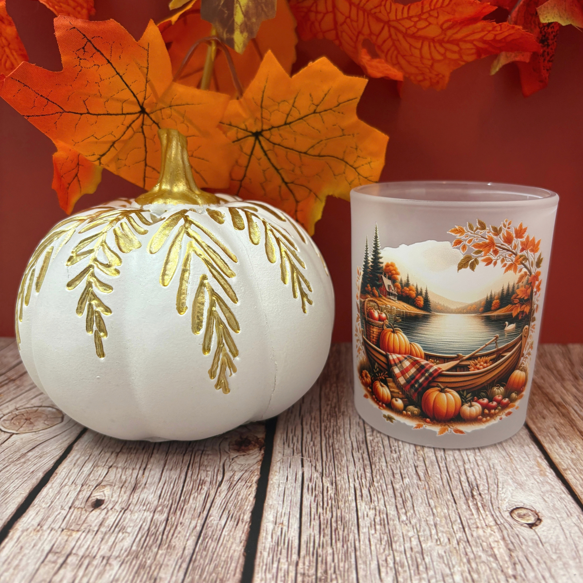 Frosted Glass Tealight Holder "Autumn & Halloween Edition" 